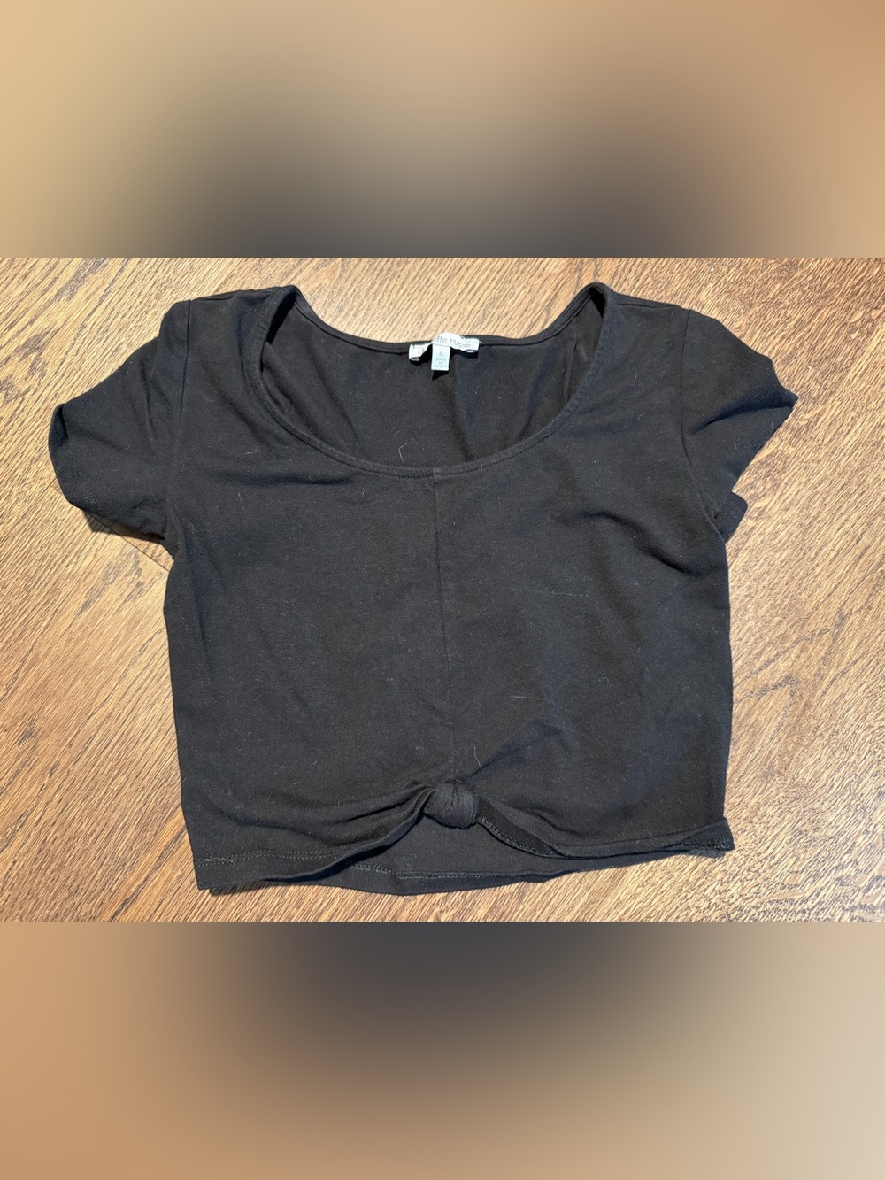 Black Knot-Front Crop Top
